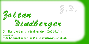 zoltan windberger business card